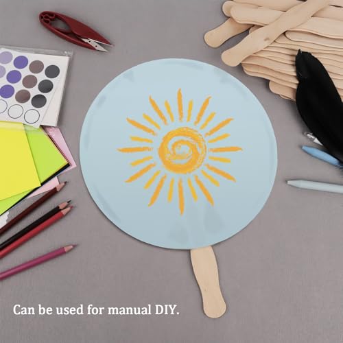 image for KTOJOY 55 Pcs Wooden Fan Handles 8 inch, Jumbo Craft Sticks for Weddin