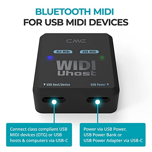 Cme Widi Uhost - Bluetooth Usb Midi Interface + Usb Host For Class Compliant Usb Midi Instrument, Midi Controller, Midi Keyboard, Windows, Mac, Ios & Android, Linux, Chromeos #TOP2