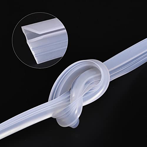 Uxcell Frameless Glass Shower Door Sweep, 59.06" Long, For 1/4"(6Mm) Glass, F-Type Door Bottom Side Seal Strip #TOP2