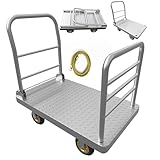 Lomive 2IN1 48'×24' Platform Truck Cart 2650lbs Heavy Duty Flatbed Cart Dolly w/Detachable Rear Guardrail and...