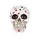 VOANZO Gemaltes Harz Poker Muster Schädel Menschenkopf Statue für Halloween Bar Home Tischdekoration, rot