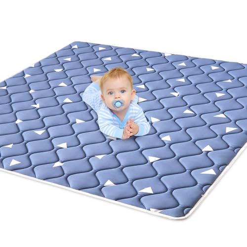 Image of Premium Foam Baby Play Mat, 50x50 Inch Foldable and Machine Washable Crawling Mat, Thicken Soft Baby Play Mats for Floor, Non-Slip Cushioned Baby Playmat for Infants, Babies, Toddlers