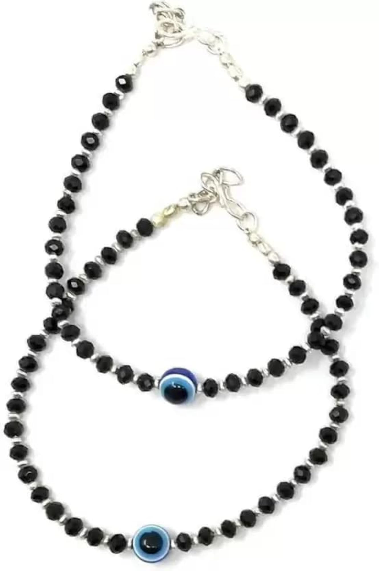 Women's Silver Payal Anklet with Black Thread, Elegant Design