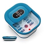 COMFIER Foldable Foot Spa Massager with Heat, Pedicure Spa with Pressure Point Massage Rollers & Bubbles, Heated Foot Bath Tub for Relaxation & Stress Relief (Blue)