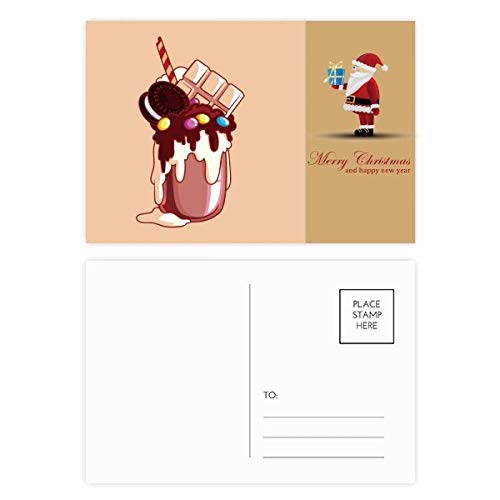 Cartes postales Père Noël au chocolat et douceurs pour les fêtes de fin d'année lot de 20