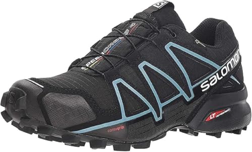 SALOMON Speedcross 4 Gore-Tex W, Zapatillas Mujer, Black Metallic Bubble Blue, 38 2/3 EU