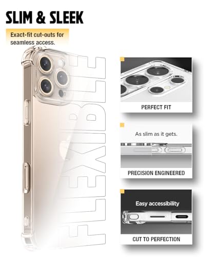 Image of WOW IMAGINE Clear Back Cover Case for iPhone 16 Pro Max | Shockproof Soft TPU Case | Cushioned Edges for Ultimate Protection Back Cover Case - Transparent