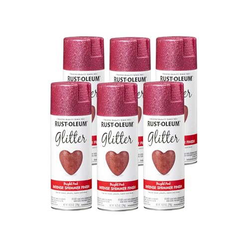 Image of Rust-Oleum 301818-6PK Specialty Glitter Spray Paint, 10.25 oz, Bright Pink, 6 Pack