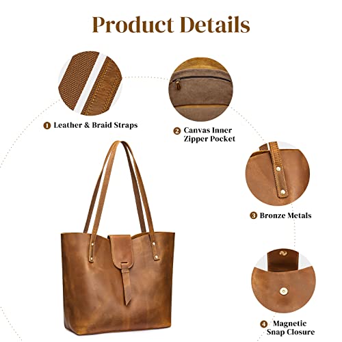 S-Zone Genuine Leather Tote Bag For Women With Purse Organizer Large Shoulder Handbags Work #TOP5