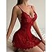 Babydoll Lingerie for Women Sexy Lace Chemise See Through Slutty Lingeris V Neck Nightwear Sheer Wedding Nightie