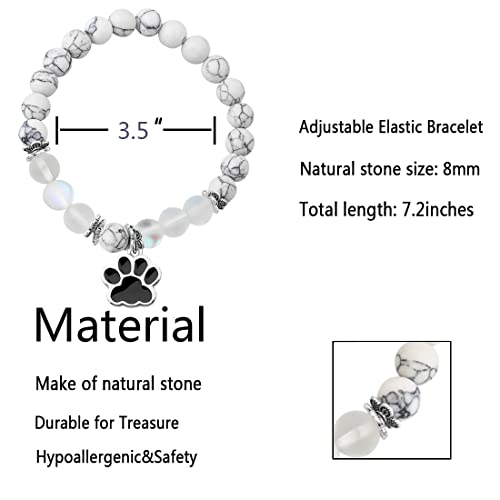 FUSTMW Paw Print Bracelet - Just for Her Who Loves Dogs - Charm Jewelry, Puppy Lover Gifts, Memorial2