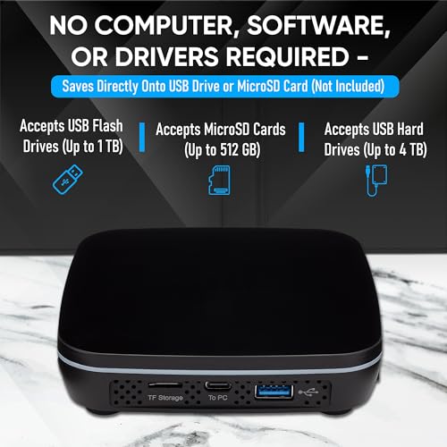 Image of ClearClick 4K HD Video Capture Box 2.0 (Second Generation) - Record Audio and Video from 4K HDMI Sources [Content-Protected Sources Not Supported] - Saves onto USB Flash Drive or MicroSD Card