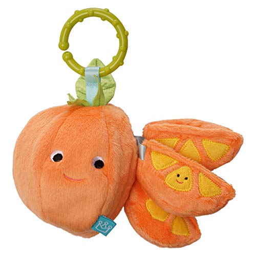 Manhattan Toy Mini-Apple Farm Orange Baby Travel Toy with Rattle, Squeaker, Crinkle Fabric & Teether Clip-on Attachment Manhattan Toy Mini-Apple Farm Orange Baby Travel Toy with Rattle, Squeaker, Crinkle Fabric & Teether Clip-on Attachment