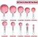 Measuring Cups and Spoons Set, 10-Piece Stackable Kitchen Tools with Stainless Steel Handles, Nesting Measurement Gadgets for Cooking & Baking (pink)