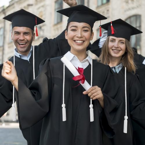 Image of Graduation Honor Cords White Graduation Cords with Tassels, 67 inch Long for Graduation Students