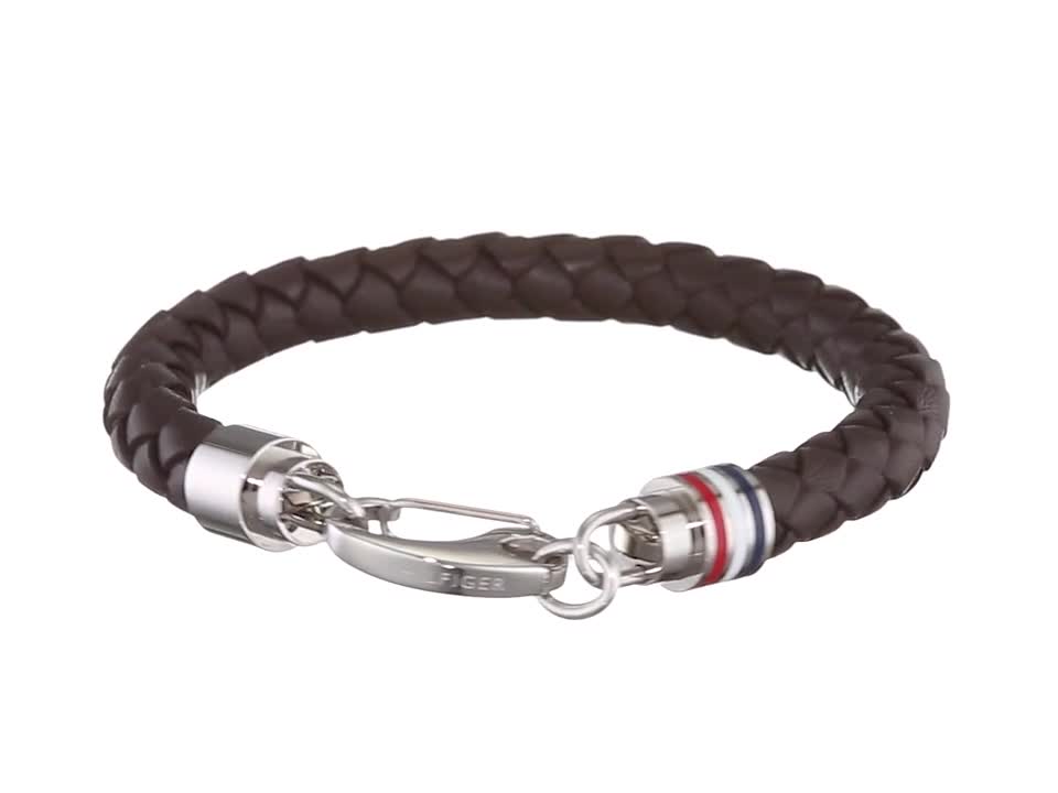 Tommy Hilfiger Herren-Armband Edelstahl Leder 22 cm - 2700530 