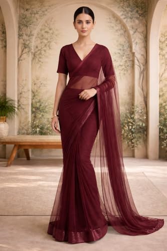 Image of Thevasa Women's Everyday Divine Depth V Neck Half Sleeves Blouse