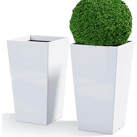 Tall Planters Set of 2 with Drainage Cover