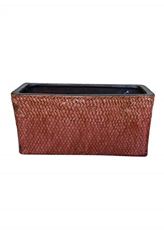 Decoshop Jardinière en Terracotta Vernie rectangulaire