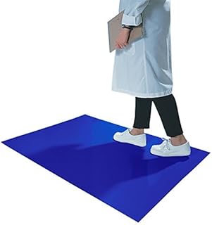 CleanPro 26 in. x 45 in. Disposable Adhesive Sticky/Tacky Mats for Cleanrooms, 30 Sheets per Mat, 4 Count (Blue)