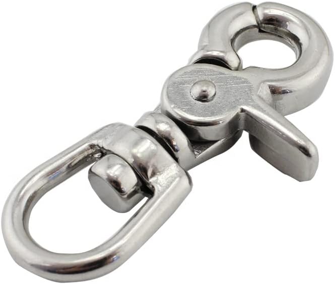 5 Pieces Stainless Steel 316 Swivel Spring Eye Snap Trigger Clip Hook 65mm Snap Hook