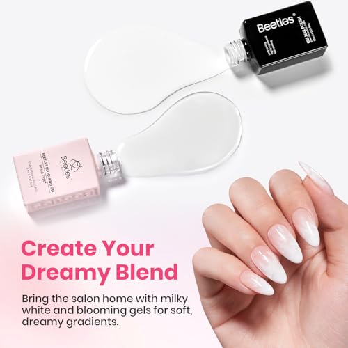 Beetles Blooming Gel, esmalte gel blanco y set de pinceles miniatura 3
