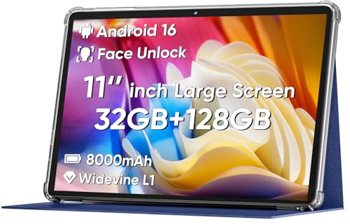 COLORROOM Android 16 Tablet 11inch, Face Unlock, 18W...
