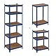 Relaxdays Schwerlastregal, HBT 180x60x45 cm, bis 500 kg, 5 Ebenen, Keller, Garage, Lagerregal zum Stecken, Stahl, blau