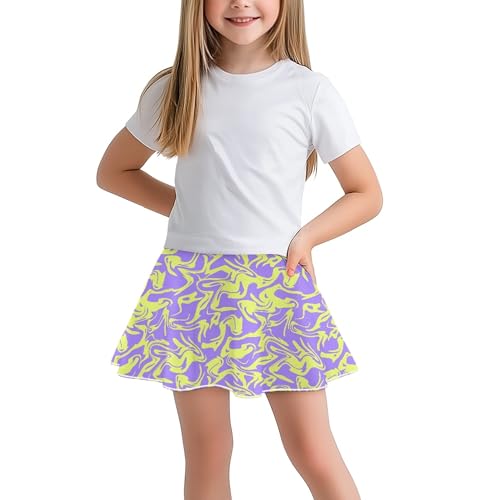 Dazzling Girls' Activewear Skirt with Built-in Shorts Leopard Print for Sport Gym Outdoor 5-14 Years2
