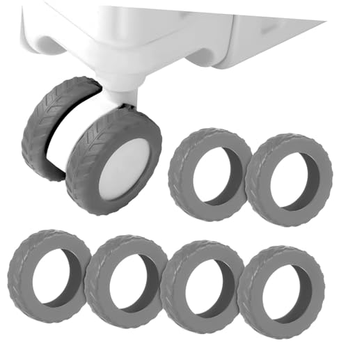 KESYOO 8pcs Luggage Case Luggage Wheel Cover Socks Handle Absorber Wheels Luggage Wheel Covers Compartment Caster Wheel Sleeves Protective Luggage Wheel Protector Light Grey