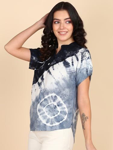 Image of Maaesa Hand Dyed Rayon Top for Women