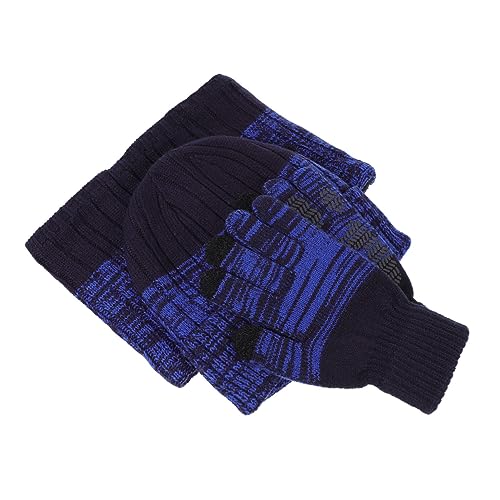BESPORTBLE 1Set Winter Scarf and Gloves for Men and Women Thicken Knit Beanie Hat Warm Full Finger Gloves Kit Outdoor Cold Weather Accessories