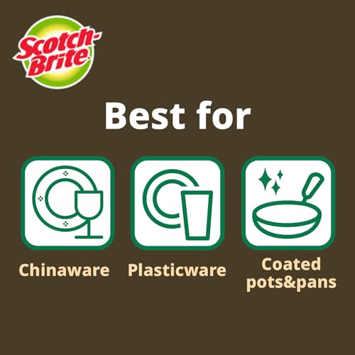 Image of Scotch-Brite Mesh Scrub Net Scrubber for Non-Stick Pans, Fast Drying Natural Dish Cloth