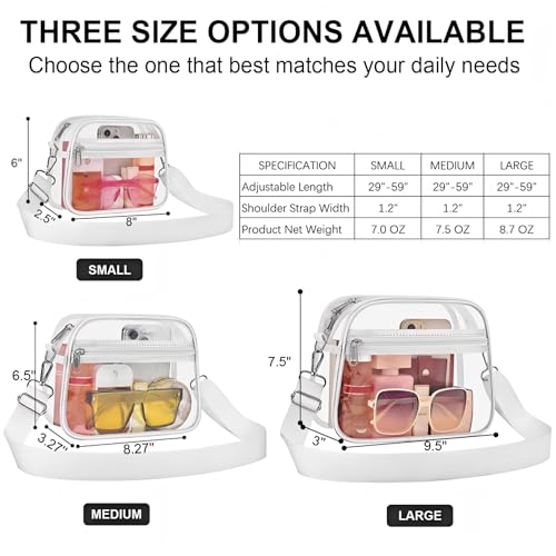 Image of Clear Bag for Stadium Events Clear Sports Fan Handbags Purses with Adjustbale Strap for Concerts Festivals Game Day