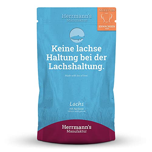 Herrmann's - Selection Adult Lachs mit Aprikose - 15 x 150g - Nassfutter - Hundefutter