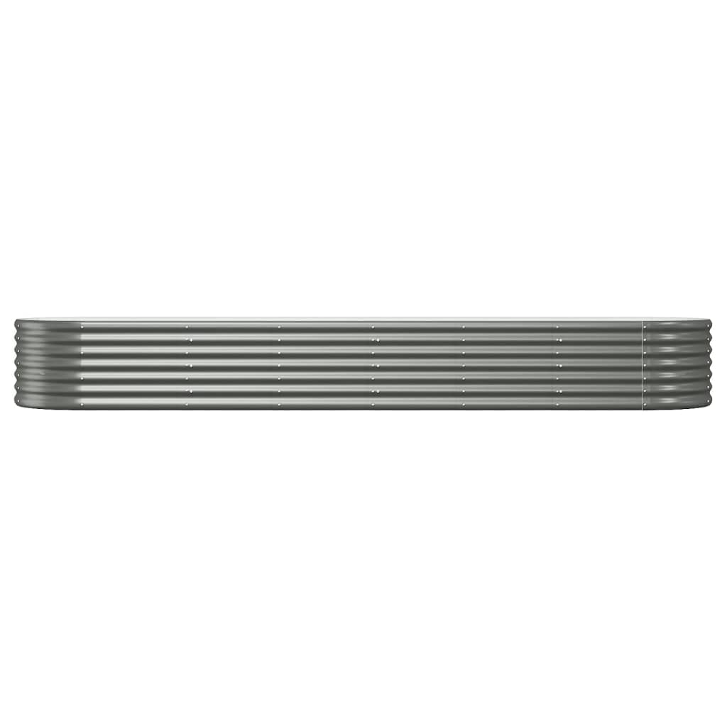 vidaXL Lit Surélevé de Jardin Pot à Fleurs Boîte à Plantes Lit Surélevé Patio Terrasse Extérieur Acier Galvanisé 296x80x36 cm Gris
