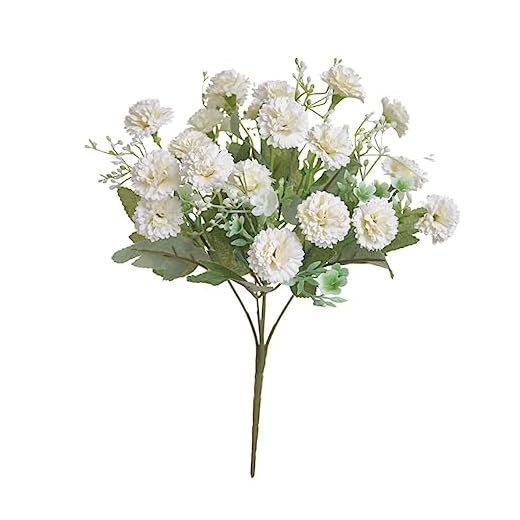 DECHOUS Decoración Hogareña Decoración De La Mesa De Comedor Decoración De La Boda Cena Decoración Boda Planta Simulada para La Decoración del Hogar Pequeño y Fresco Flor Artificial Blanco