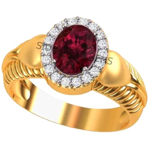 SIDHARTH GEMS 15.25 Ratti Natural Ruby Manik Loose Gemstone Gold ...