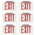 Sunco Lighting 6 Pack LED Exit Sign with Emergency Light, Commercial Grade Double Sided Fire Exit Lights, Backup Battery, Illuminated Emergency Exit, 120-277V, Dual Mounting, UL 94V-0 Fire Resistant