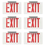 Sunco 6 Pack LED Exit Sign with Emergency Light, Commercial Grade Double Sided Fire Exit Lights, Backup Battery, Illuminated Emergency Exit, 120-277V, Dual Mounting, UL 94V-0 Fire Resistant.