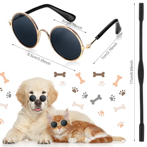 Jadive Hunde Sonnenhut mit Ohrlöchern Katze Hunde Sonnenbrille mit Rutschfestem Silikonband Verstellbarer Haustier Baseballmütze Sommer Sonnenschutz Hut für Welpen Foto-Requisiten(Rosa,Klein)