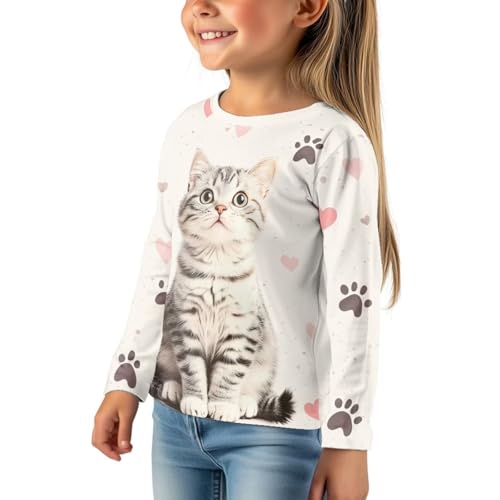 Cute Tops for Girls 3-16 Cute Crew Neck Tees Long Sleeve Shirts Kids Athletic Top Trendy Blouse for Casual Holiday4