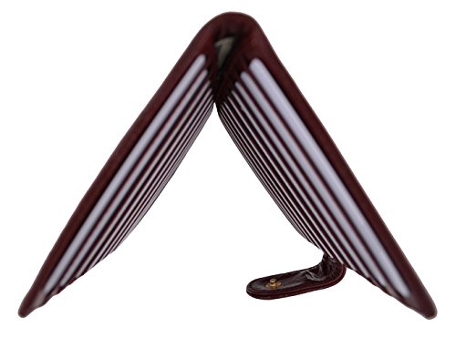 Marshal New Eel Skin Leather Credit Card Holder Wallet 19 Card Slots & 1 Id Window With Snap (Burgundy) #TOP7