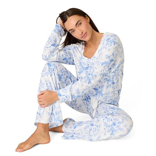 Image of PJ Salvage Women's [Amazon Exclusive] Cloud Jersey Open-bottom Pajama 2-piece Pj Set