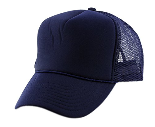 Image of NYFASHION101 Plain Mesh Trucker Hat - Breathable 6-Panel Daily Snapback Cap, Customizable Ideal for DIY Embroidery & Patches