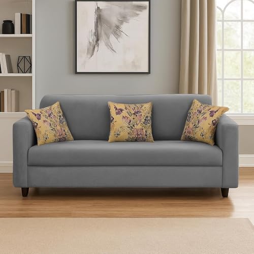 Image of Casaliving Lifestyle 3 Seater L Shape Sofa Set for Living Room (Dark Grey)