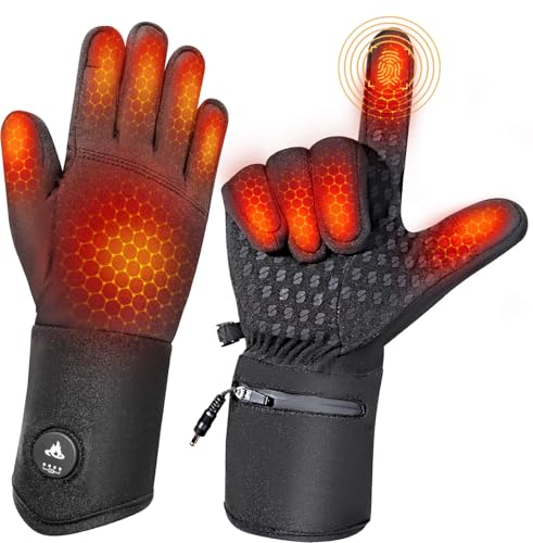 Heated Gloves Liners Men Women - Thin Electric Rechargeable Warming Gloves,Motorcycle Hunting Ski...