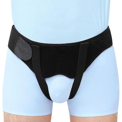 WNGJZZYC Hernia Belts for Men, Adjustable Hernia Truss, with 2 Removable Pads, Breathable Material, Relieve Discomfort, for Single/Double Inguinal or Sports Hernia(Large)