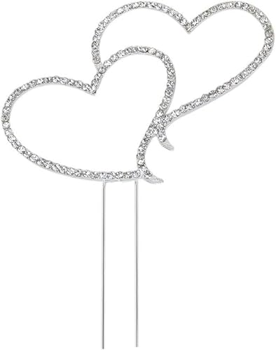 Liebe Strass Hochzeitstorte Topper Silver Cover