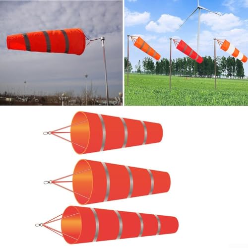 Manica a vento RipStop per uso agricolo e meteorologico, con colori vivaci e clip in metallo (60 cm)